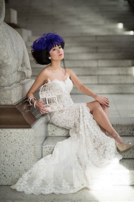 Custom Made Split Fit-n-Flare Wedding Dress (Style # JULIET PB137)-Made to Order - Dream Dresses by P.M.N
 - 1