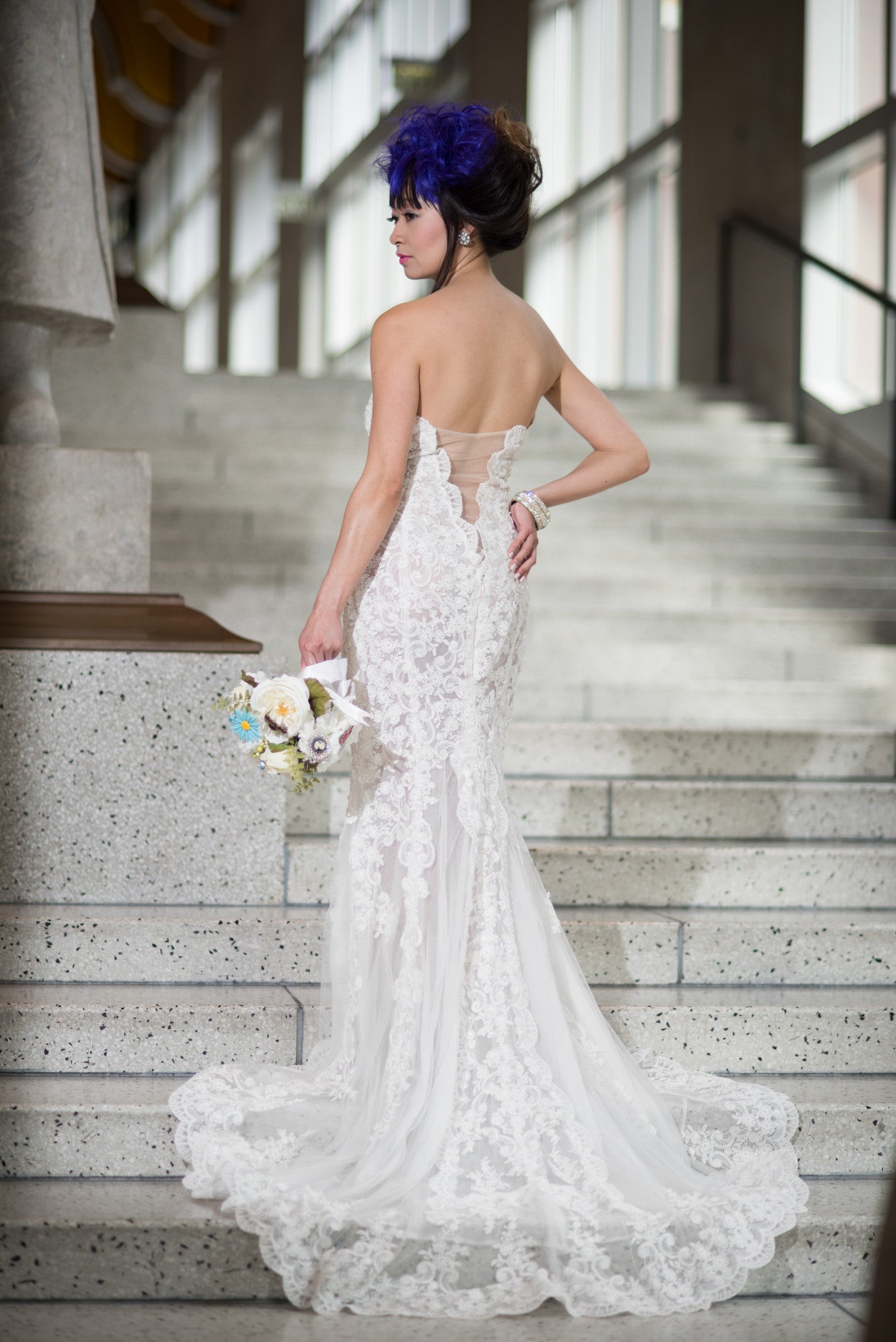 Lace Wedding Dress with High Slit (#Juliet)