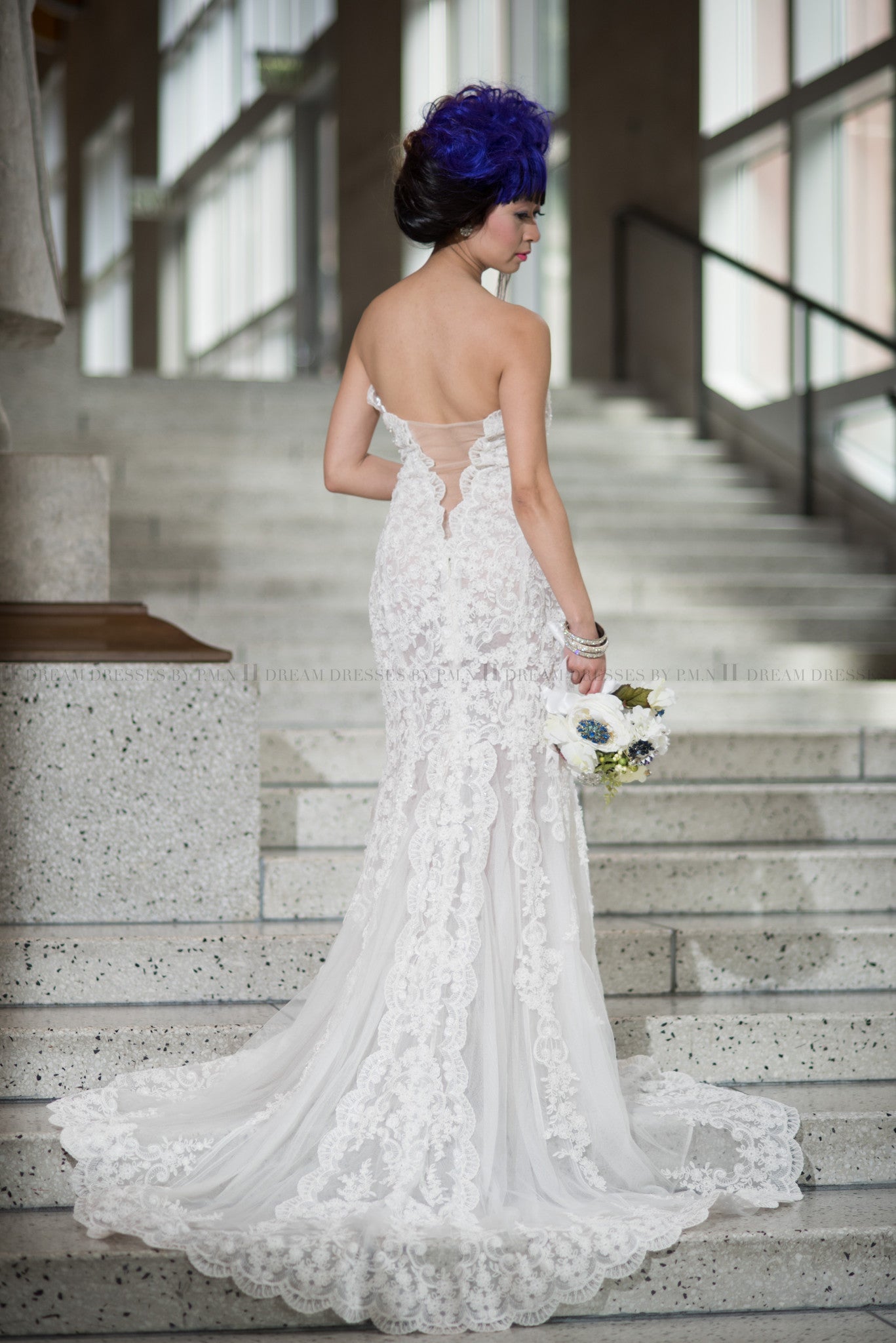 Custom Made Split Fit-n-Flare Wedding Dress (Style # JULIET PB137)-Made to Order - Dream Dresses by P.M.N
 - 5