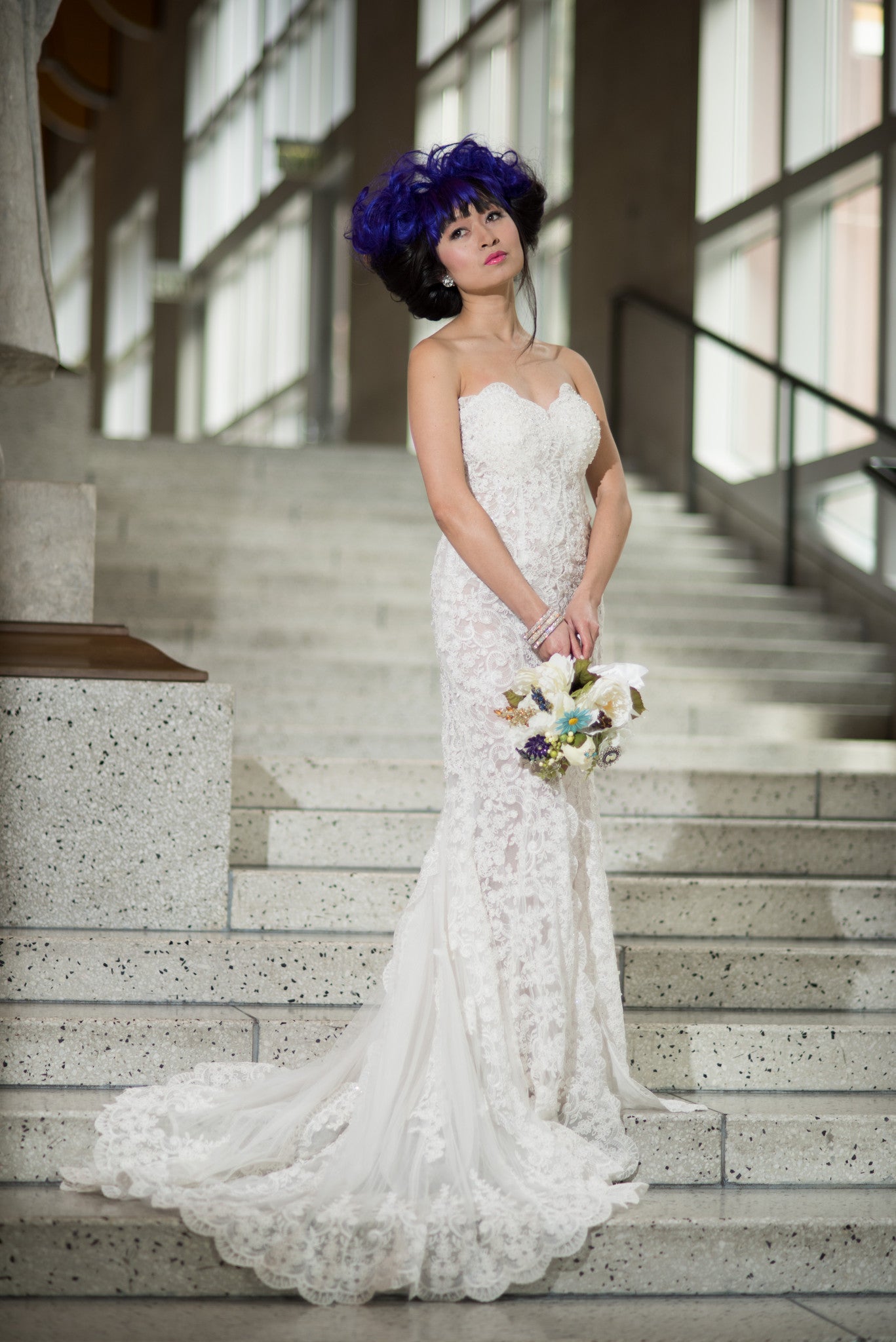 Lace Wedding Dress with High Slit (#Juliet)