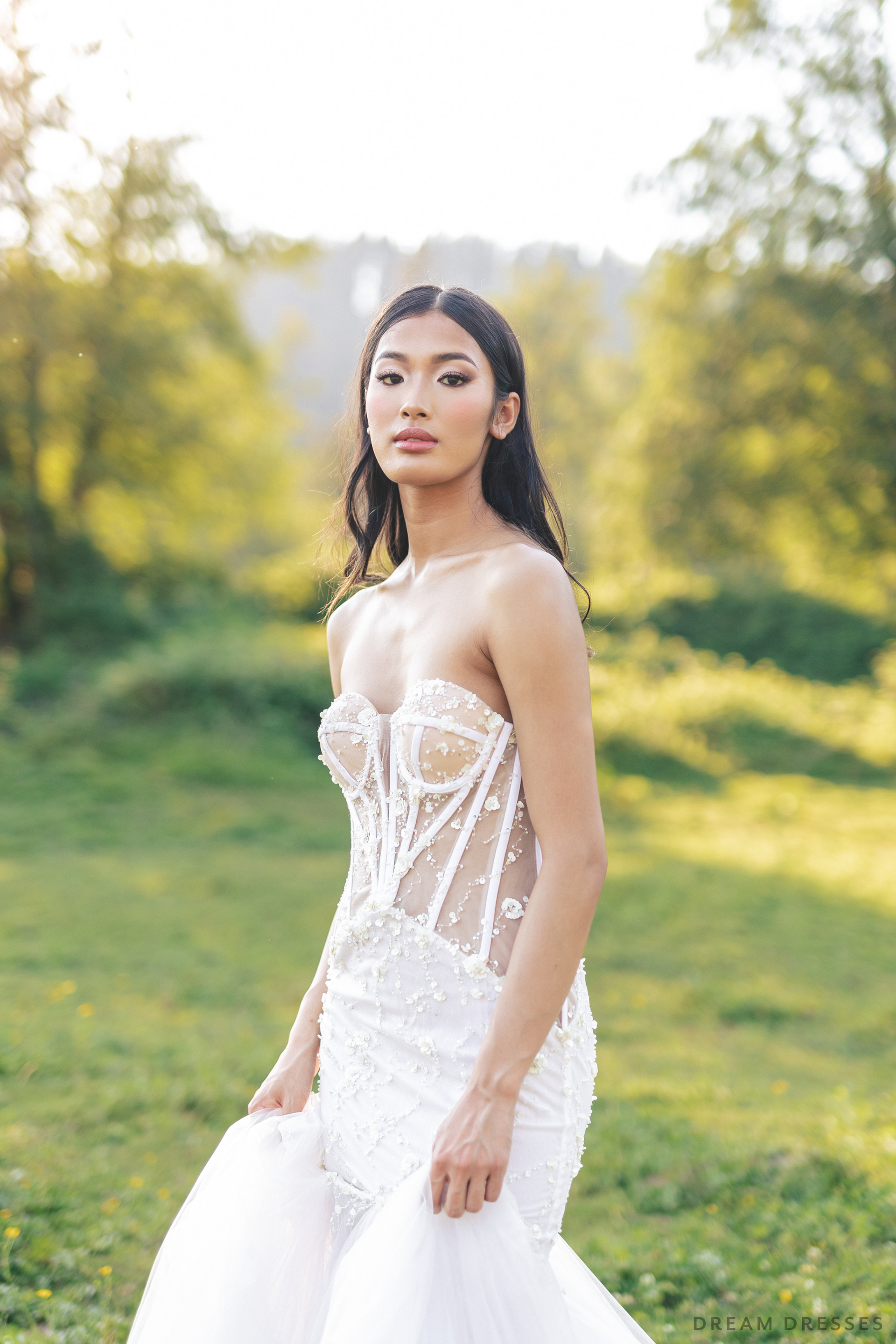 Mermaid Wedding Gown with Corset Bodice (#VELIA) - Dream Dresses by P.M.N.