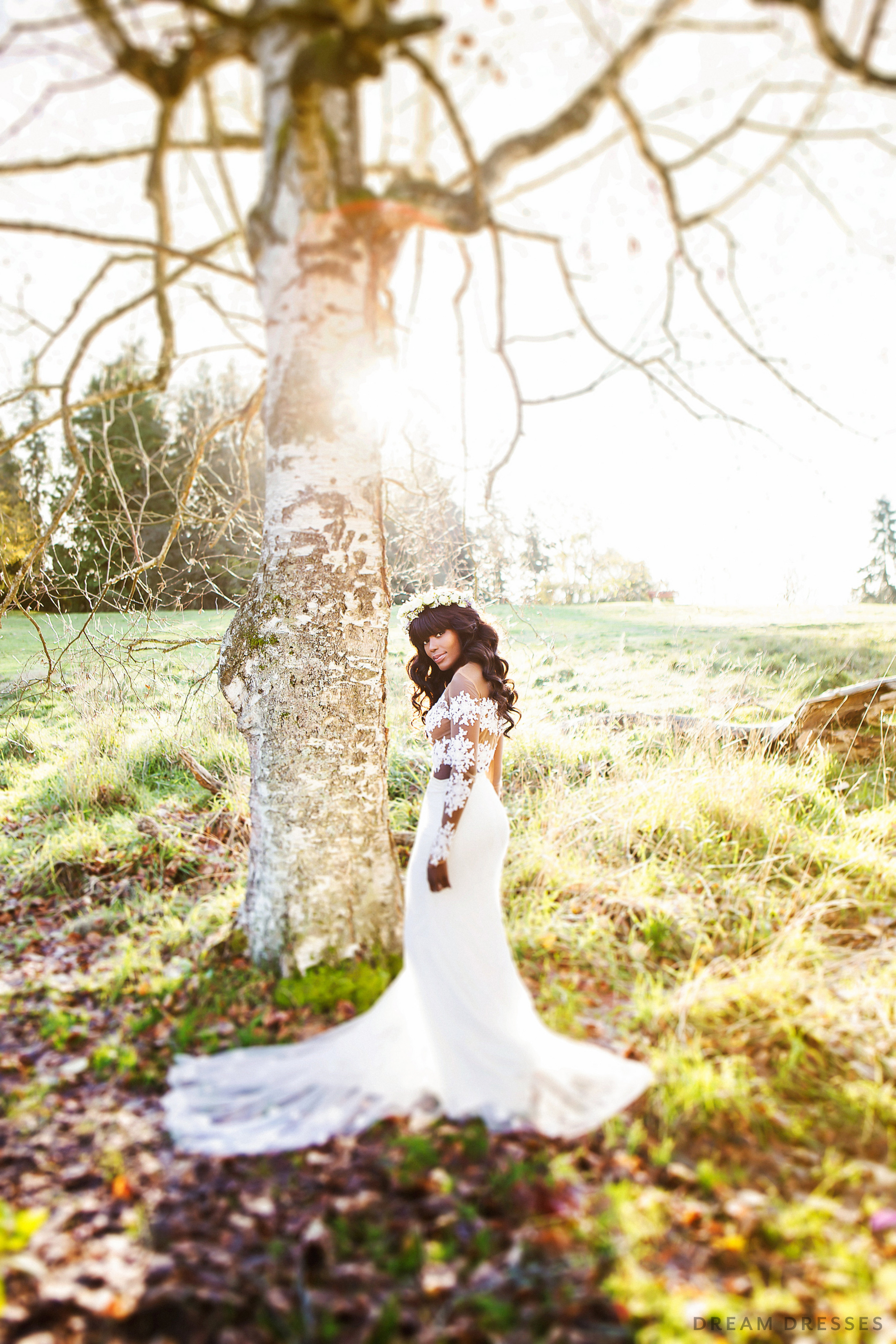 Bridal Skirt with 3D Floral Lace (#ELENA) - Dream Dresses by P.M.N.