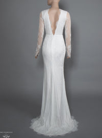 Long Sleeve Chantilly Lace Wedding Dress (#Acacia) - Dream Dresses by P.M.N.