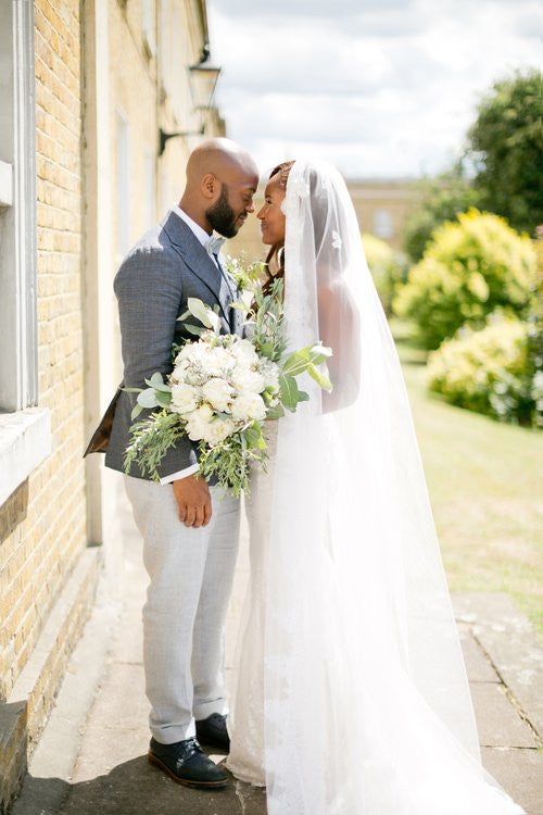 Cathedral Bridal Veil With Lace Appliqué Edge (#PB146)