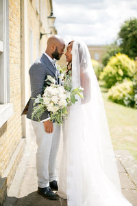Cathedral Bridal Veil With Lace Appliqué Edge (#PB146) - Dream Dresses by P.M.N
 - 5