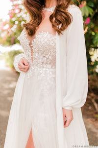 Rhinestone Crystal Bridal Cape (#AILE) - Dream Dresses by P.M.N.