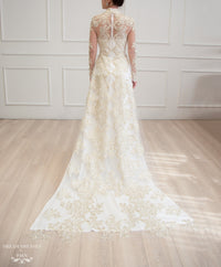 White Bridal Ao Dai | Vietnamese Lace Bridal Dress (#ALISE) - Dream Dresses by P.M.N.