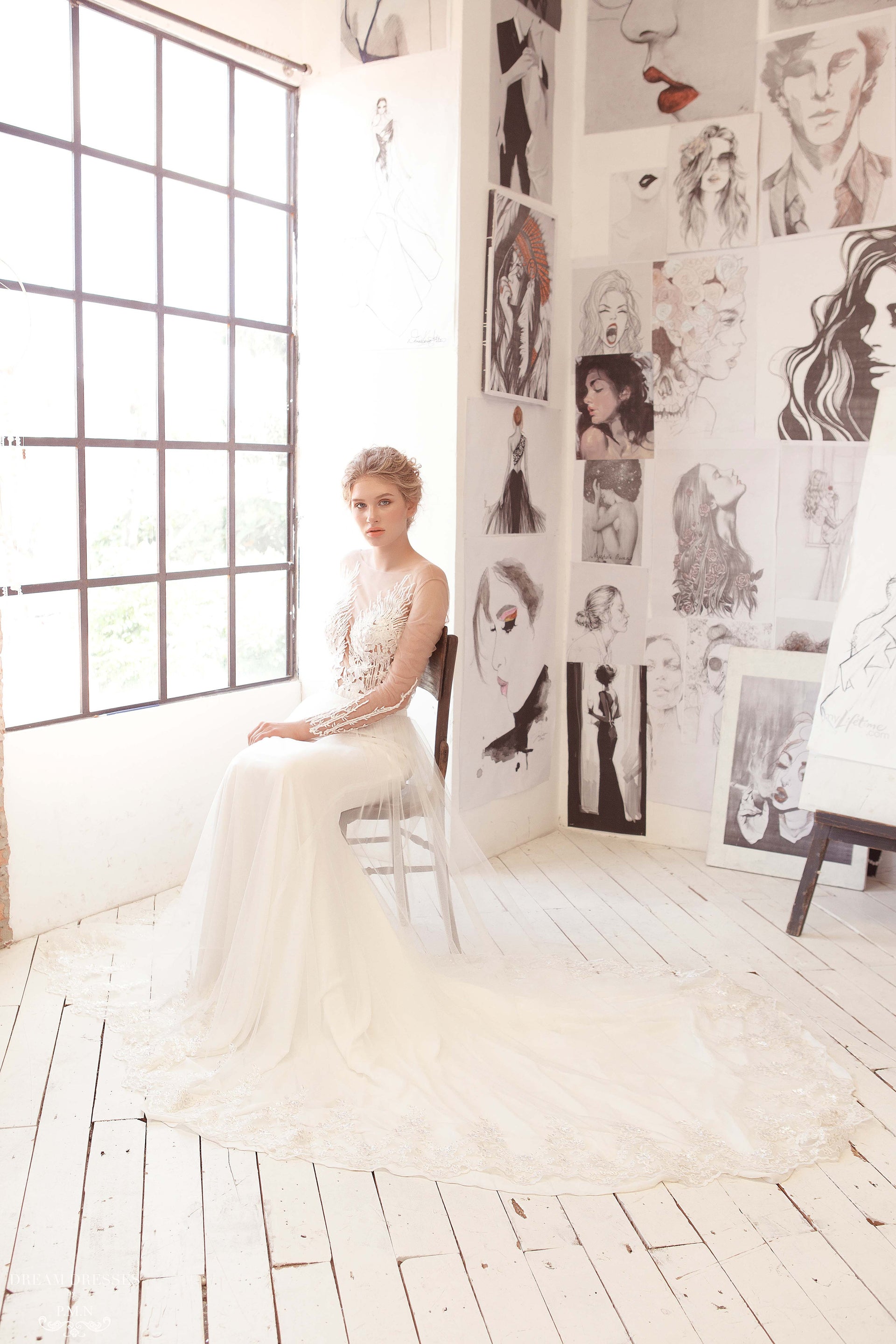 Removable Bridal Overskirt (#Alviva) - Dream Dresses by P.M.N.