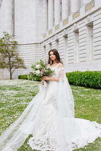 Detachable Off The Shoulder Bridal Cape Sleeves (#MARIAH) - Dream Dresses by P.M.N.