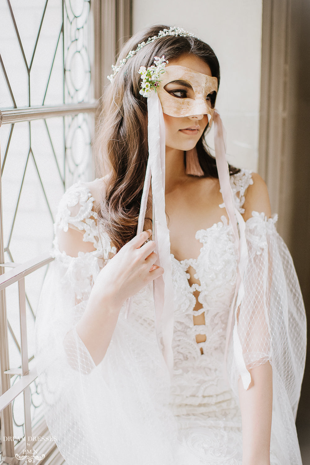 Detachable Off The Shoulder Bridal Cape Sleeves (#MARIAH) - Dream Dresses by P.M.N.