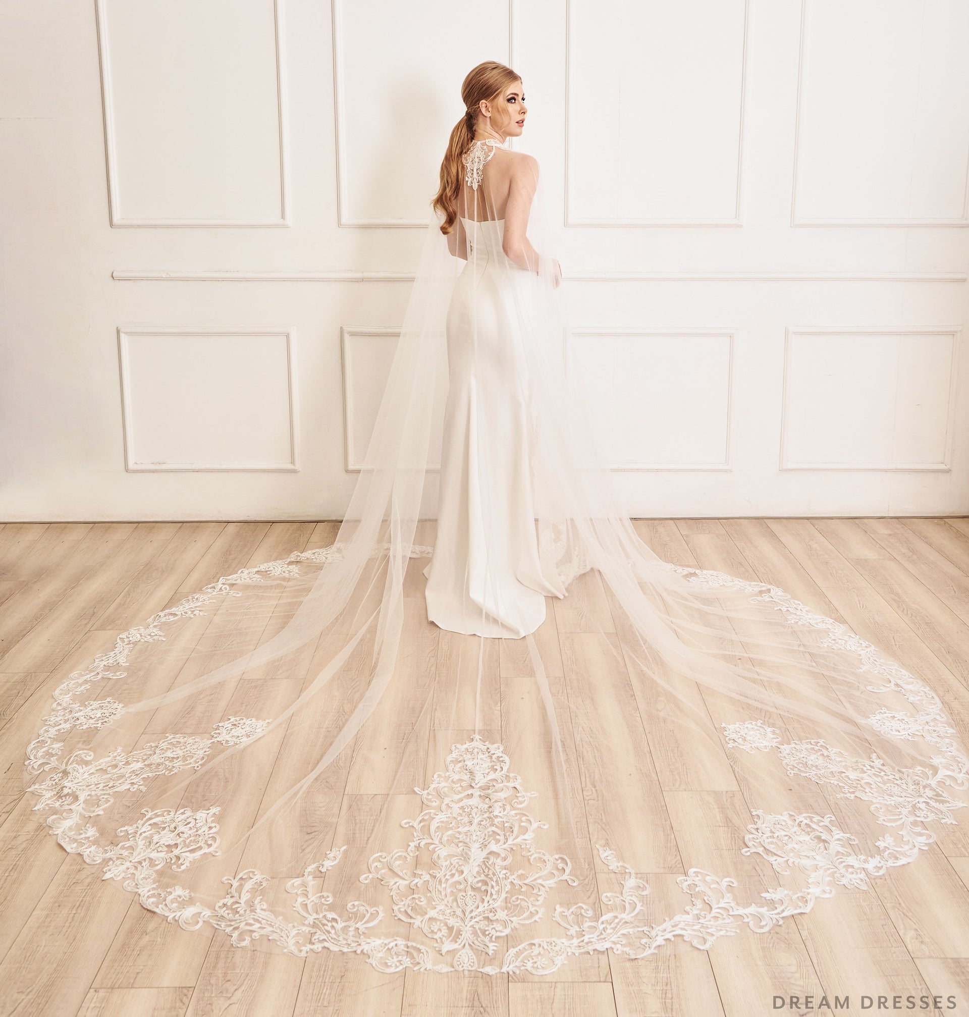 Cathedral Bridal Cape Veil (#ANSEL) - Dream Dresses by P.M.N.