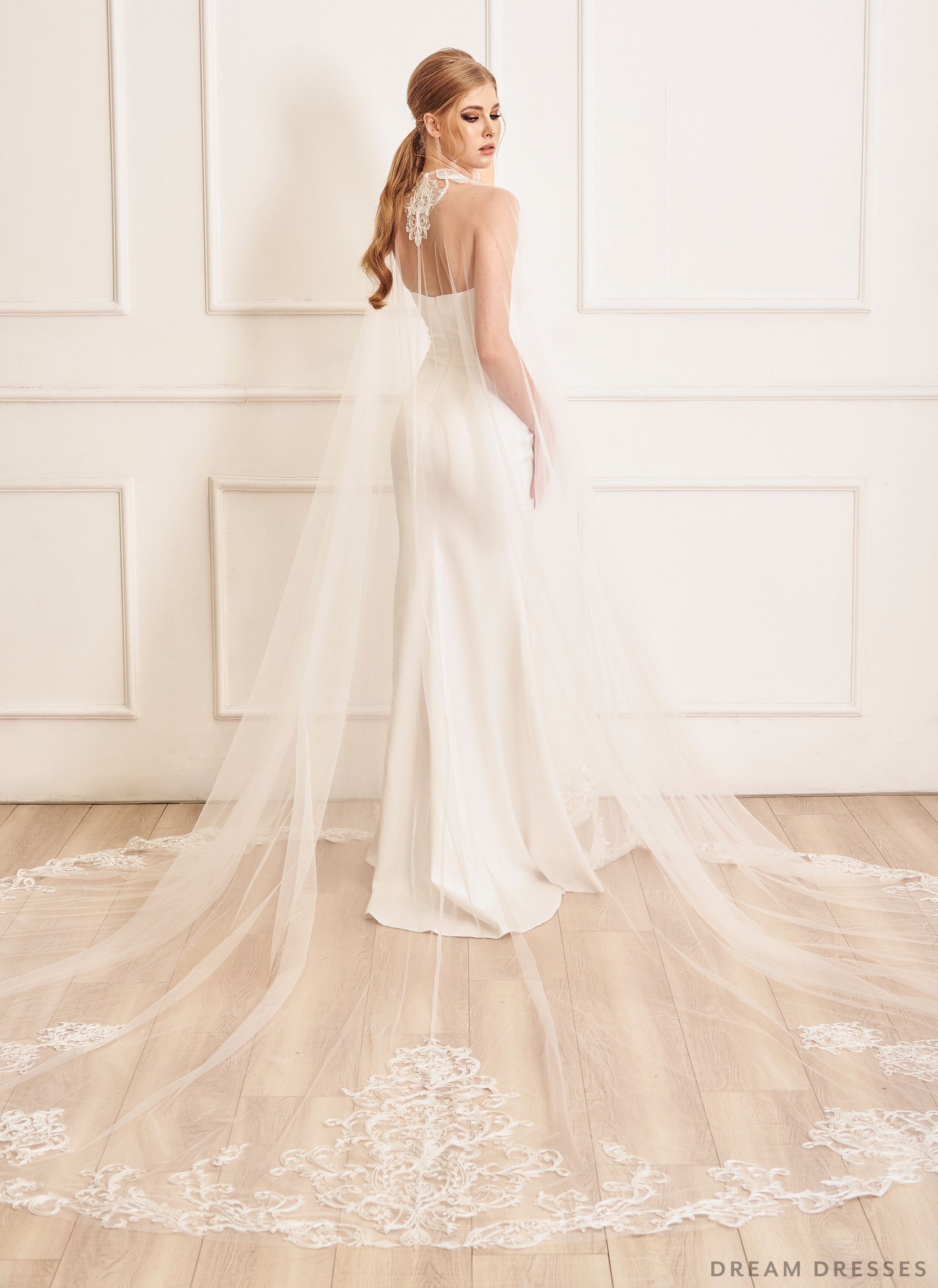 Cathedral Bridal Cape Veil (#ANSEL) - Dream Dresses by P.M.N.