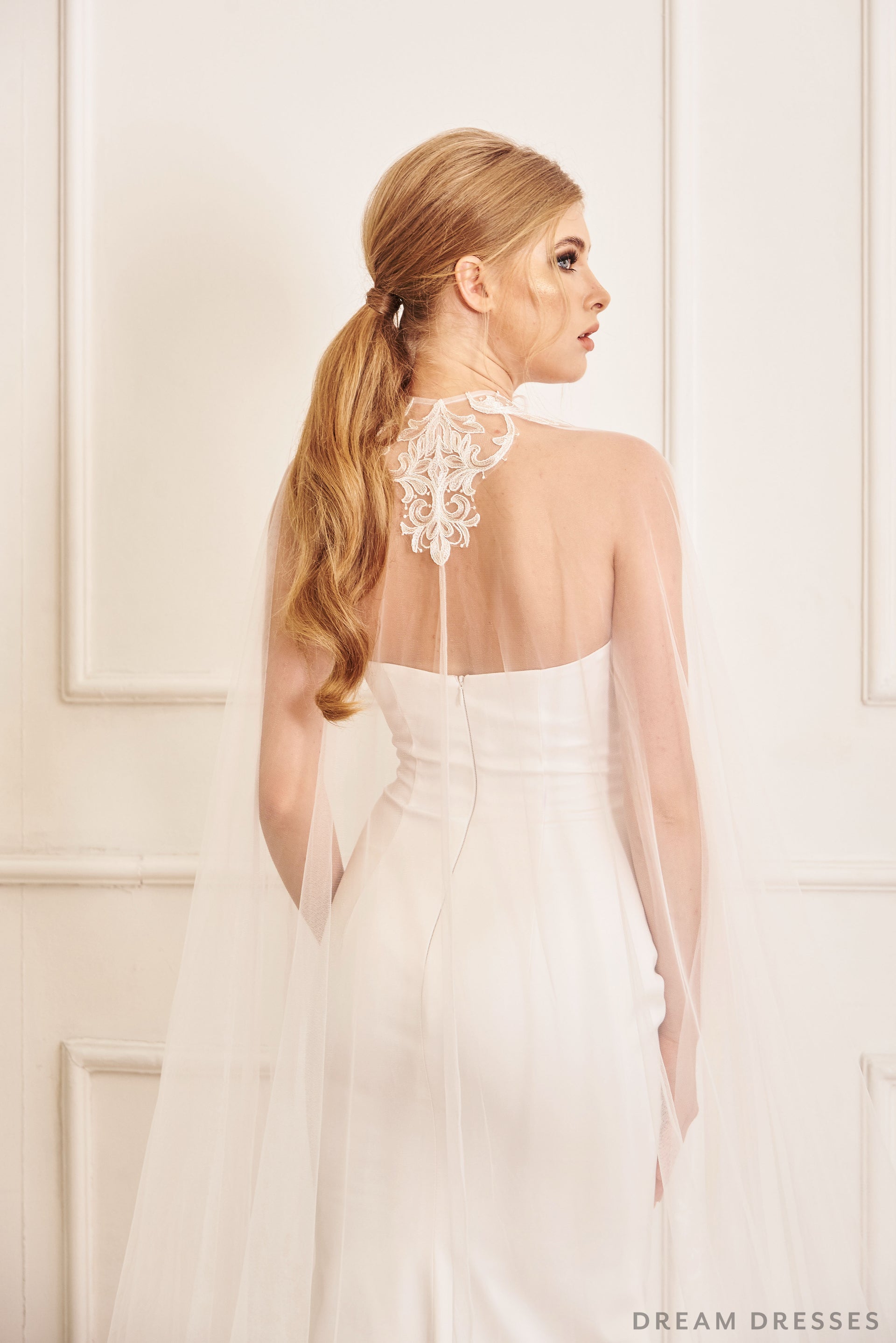 Cathedral Bridal Cape Veil (#ANSEL) - Dream Dresses by P.M.N.