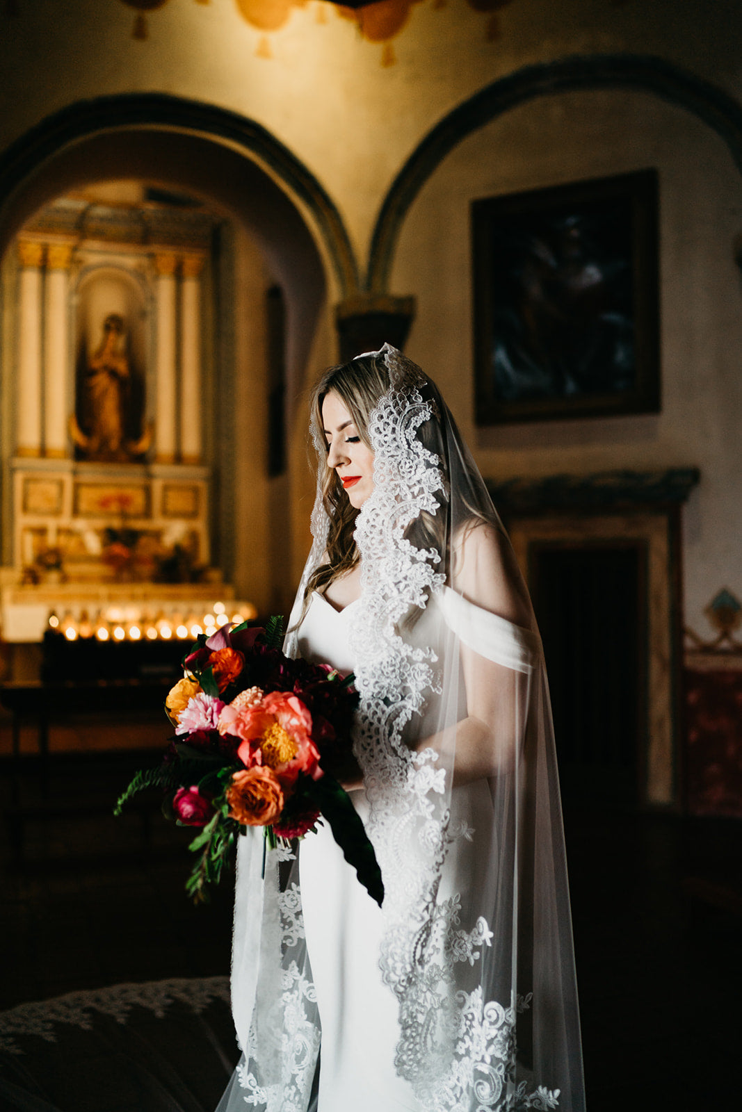 Dream Dresses by P.M.N. Chapel Pearl Veil (#Flora) Cathedral