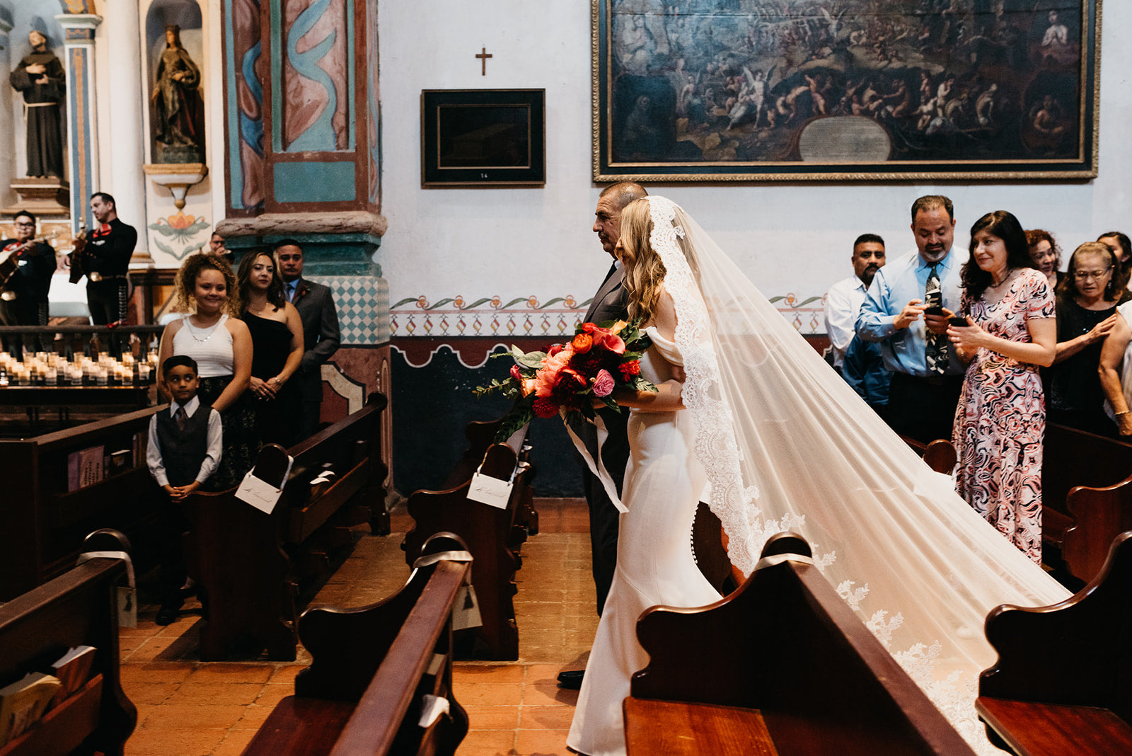 Dream Dresses by P.M.N. Chapel Pearl Veil (#Flora) Cathedral