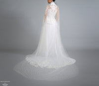 Sparkling Cathedral Pearl Bridal Cape (#AXELLI) - Dream Dresses by P.M.N.
