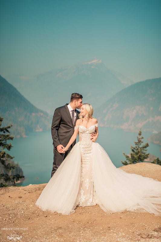 Detachable Bridal Overskirt (#Andreas) - Dream Dresses by P.M.N.