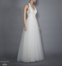 A-line Wedding Dress with Halter Neckline (#Brenda) - Dream Dresses by P.M.N.