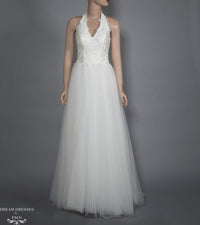A-line Wedding Dress with Halter Neckline (#Brenda) - Dream Dresses by P.M.N.