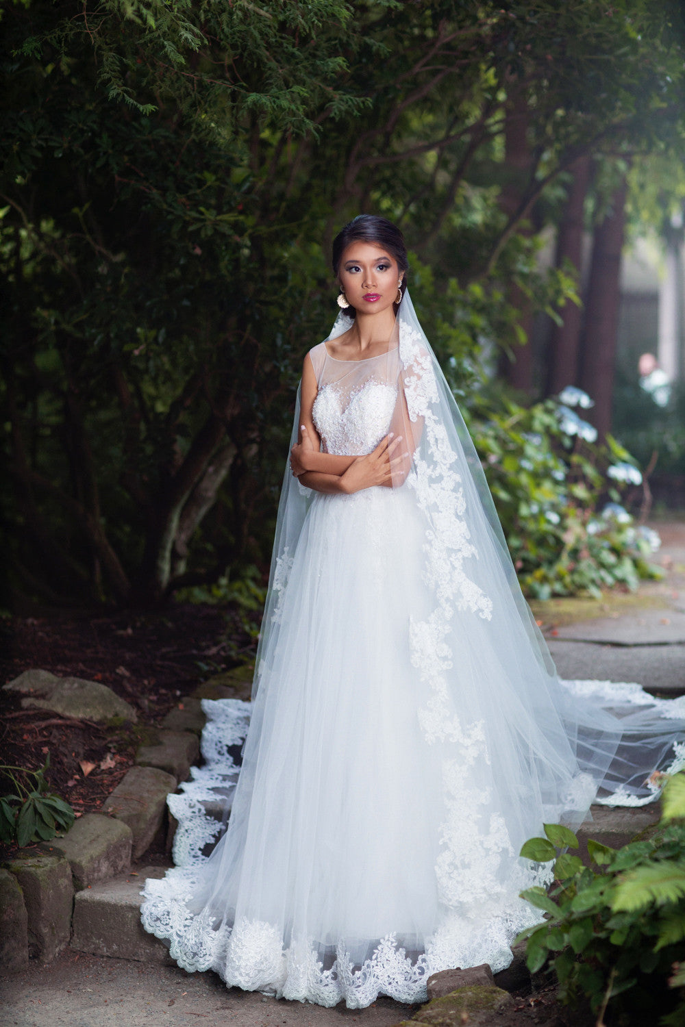Illusion Neckline Ball Gown With Hand Beaded Bodice (Style #SS16308) - Dream Dresses by P.M.N
 - 3