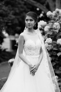 Illusion Neckline Ball Gown With Hand Beaded Bodice (Style #SS16308) - Dream Dresses by P.M.N
 - 4