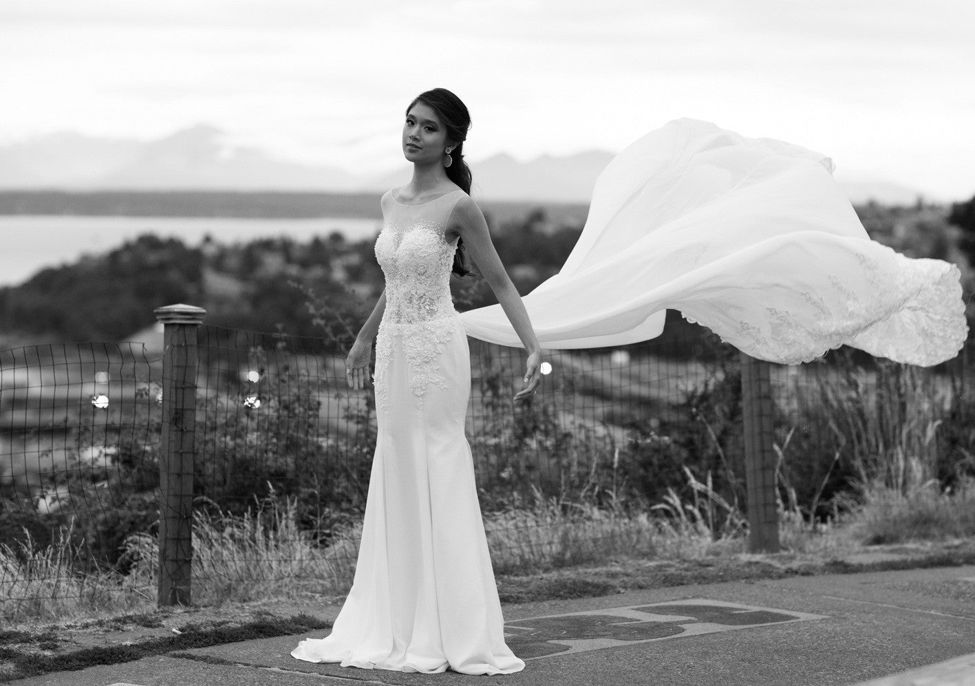 Detachable Cathedral Chiffon Train (Style #PB190) - Dream Dresses by P.M.N
 - 4