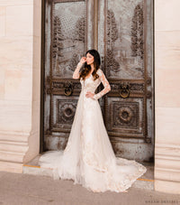 Long Bridal Cape Jacket (#BRISA) - Dream Dresses by P.M.N.