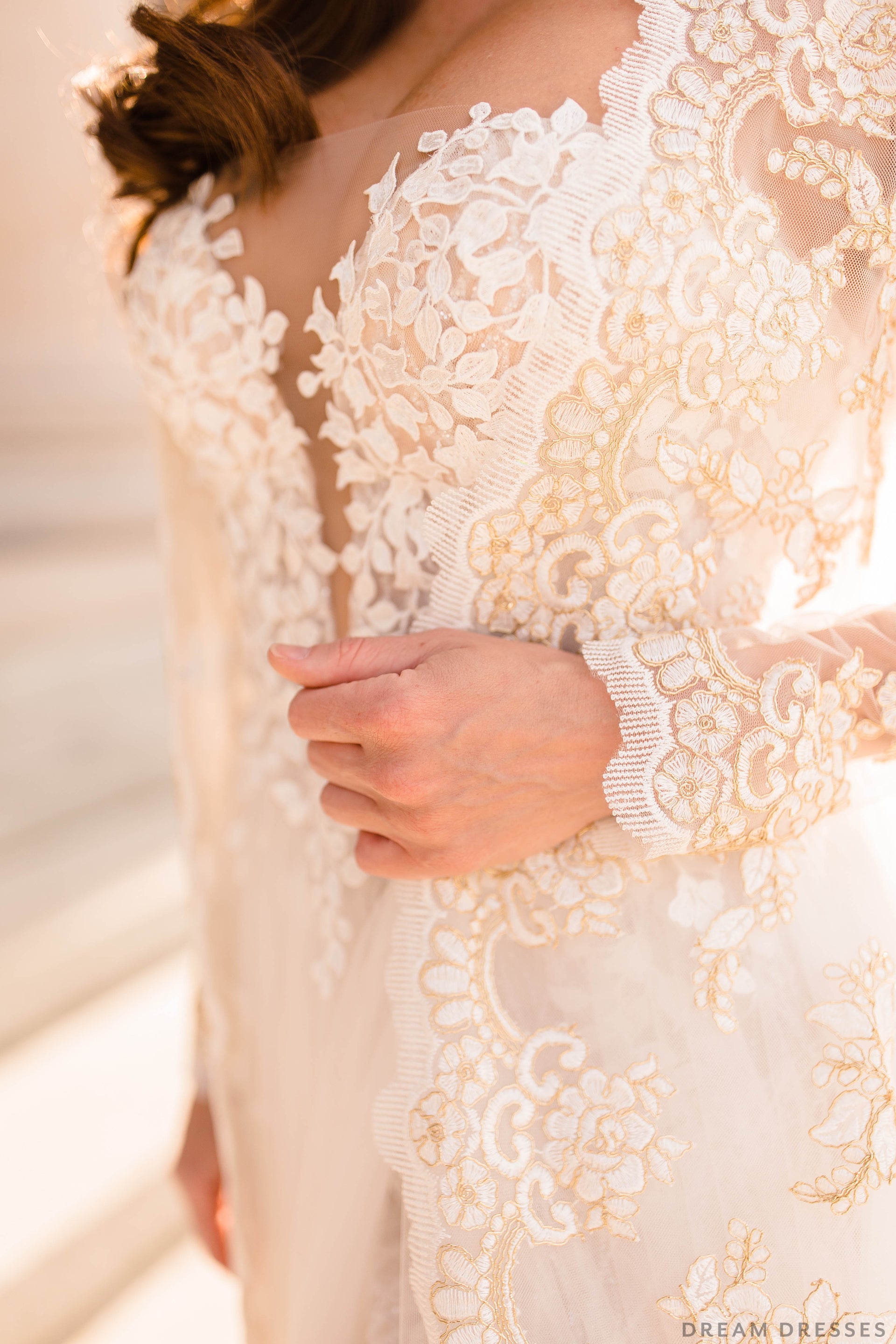 Long Bridal Cape Jacket (#BRISA) - Dream Dresses by P.M.N.