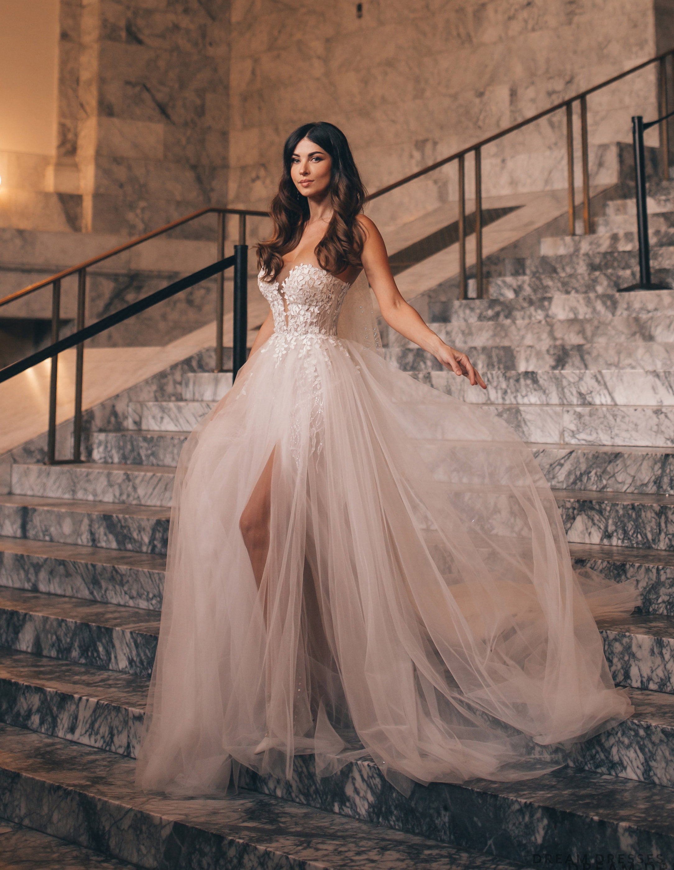 Strapless Lace Wedding Dress (#Nathalia)