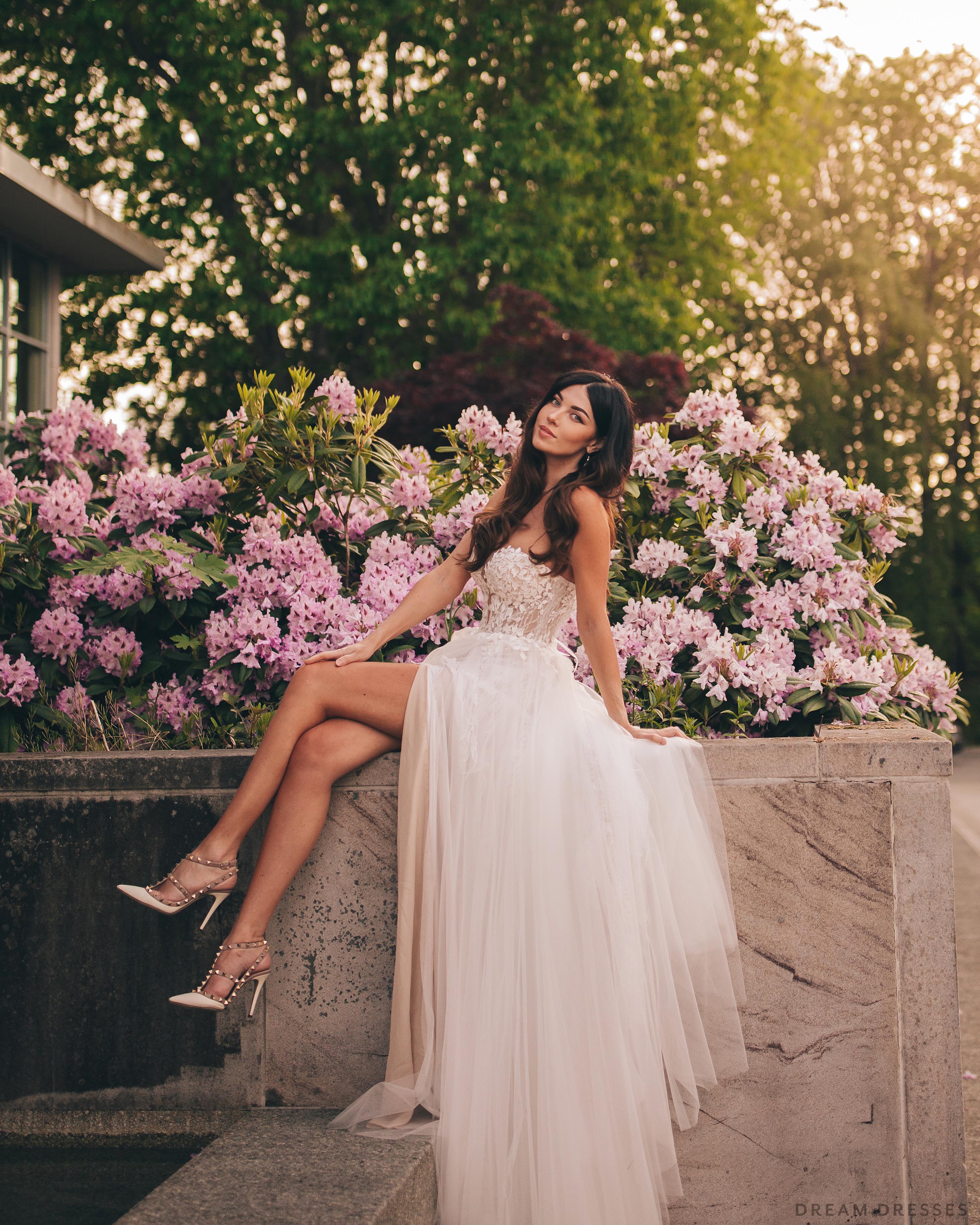Wedding Dresses Pink Flowers Dreamy – Mineli's Closet