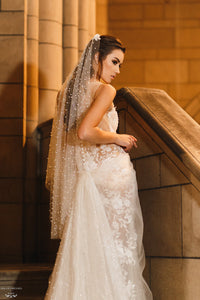 Fingertip Pearls Veil (#Caitlin) - Dream Dresses by P.M.N.