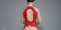 Red and Beige Ao Dai | Vietnamese Lace Bridal Dress (#CALIANA) - Dream Dresses by P.M.N.