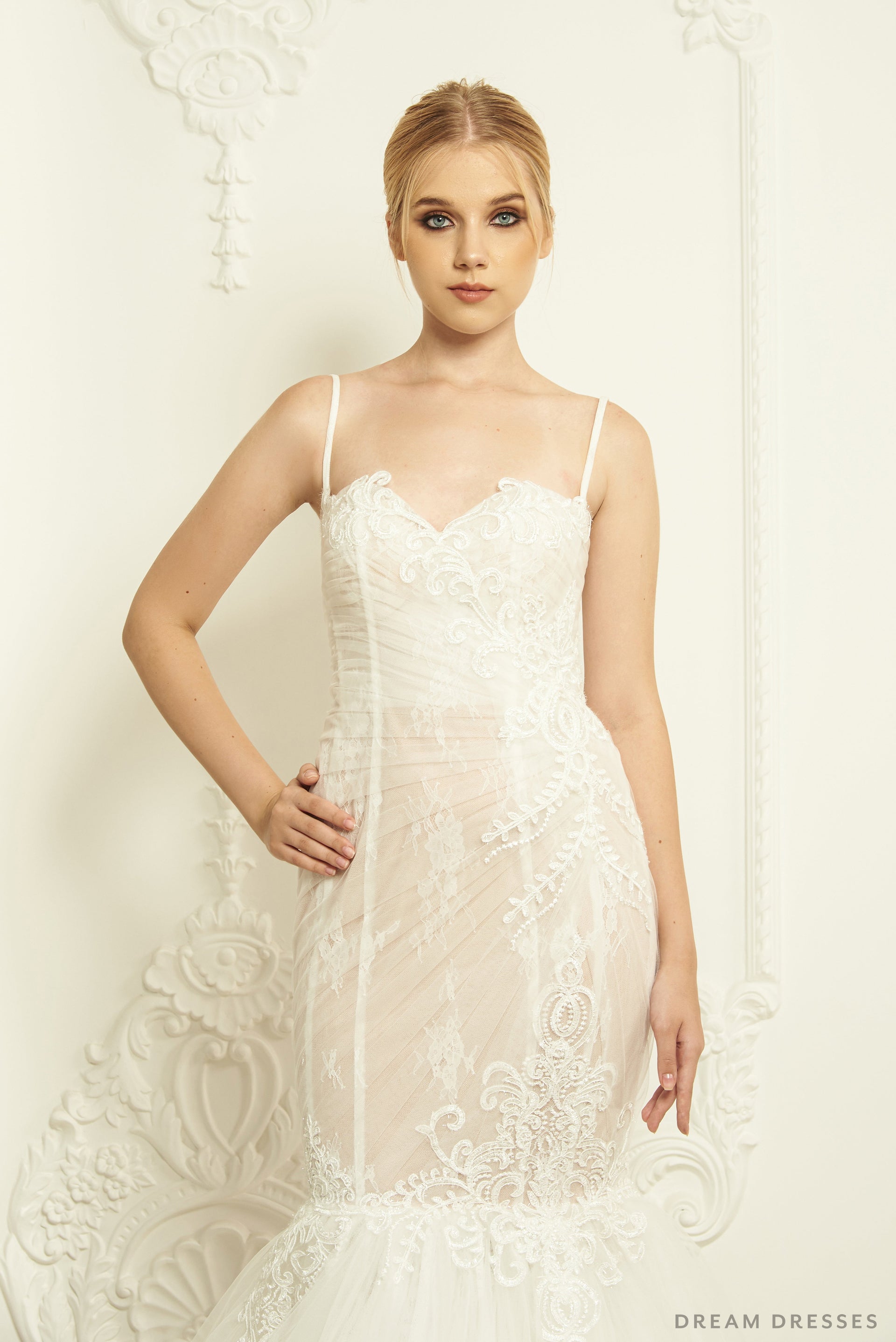 Lace Trumpet Wedding Dress (#Cierra) - Dream Dresses by P.M.N.