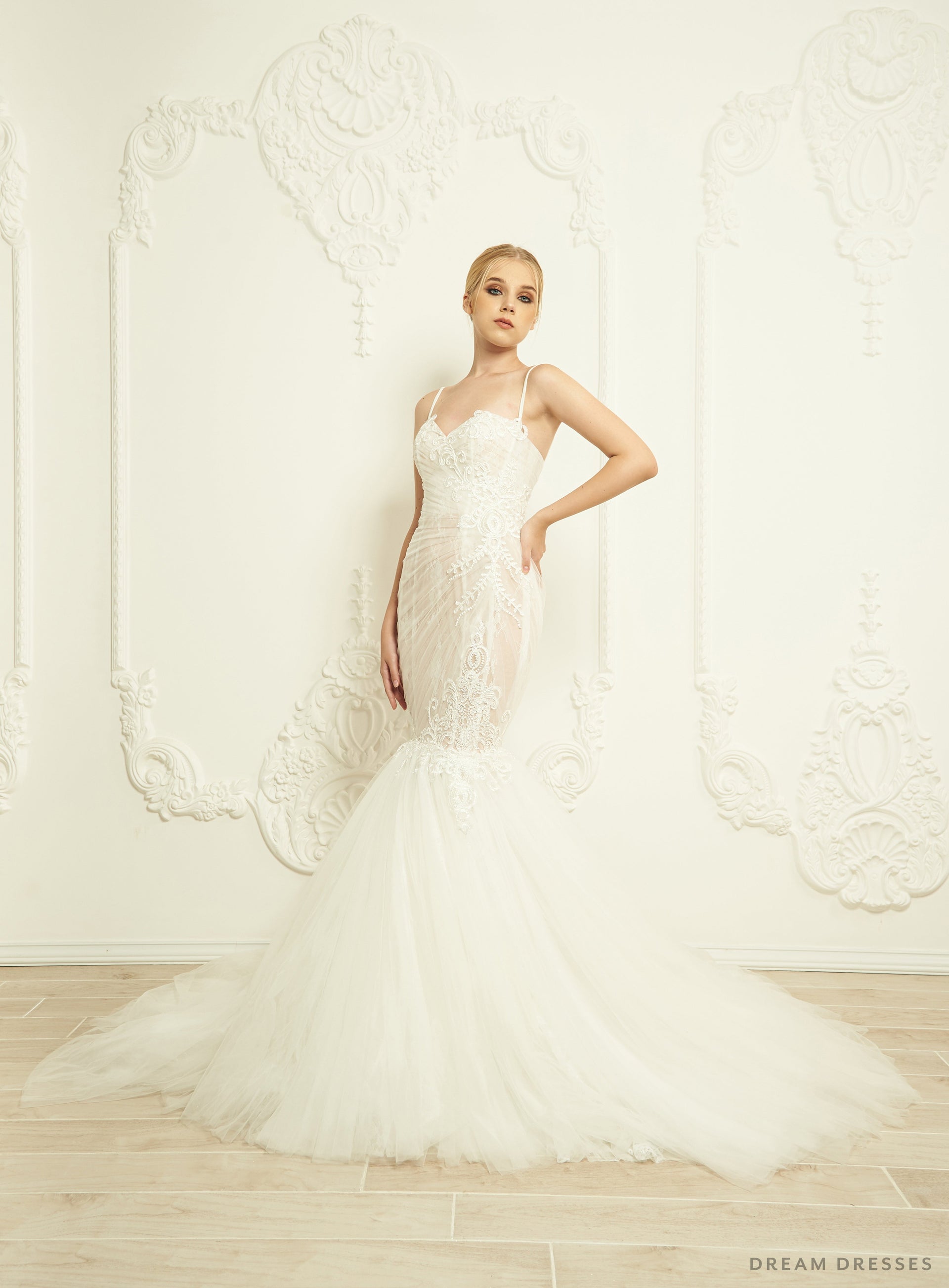 Lace Trumpet Wedding Dress (#Cierra) - Dream Dresses by P.M.N.