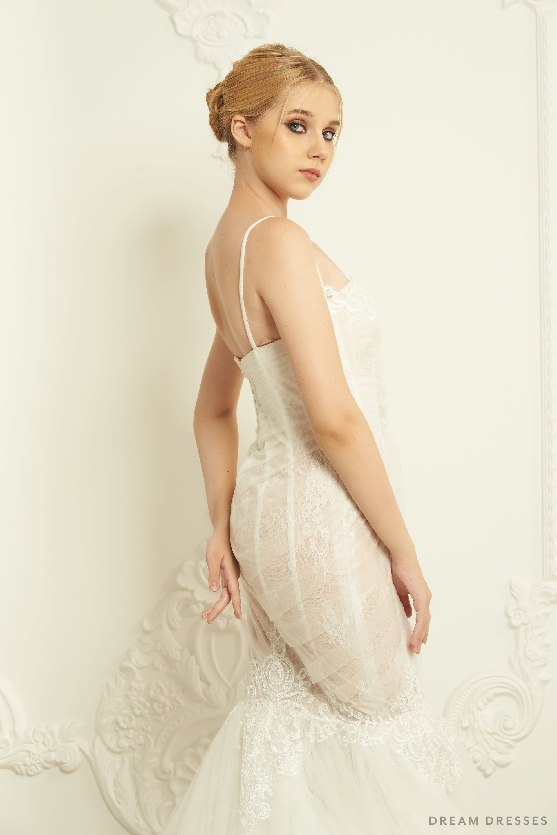Lace Trumpet Wedding Dress (#Cierra) - Dream Dresses by P.M.N.