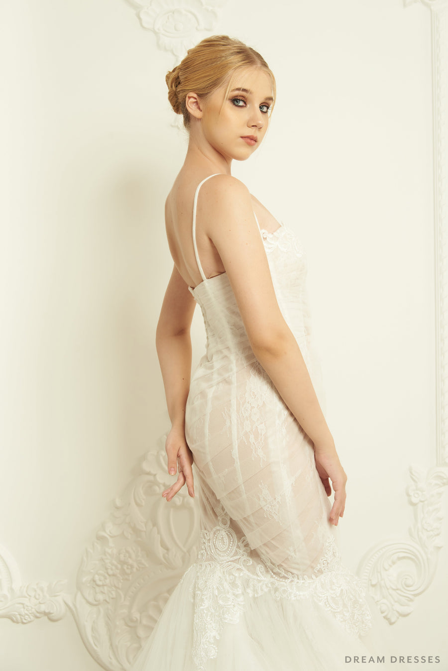 Lace Trumpet Wedding Dress (#Cierra) - Dream Dresses by P.M.N.