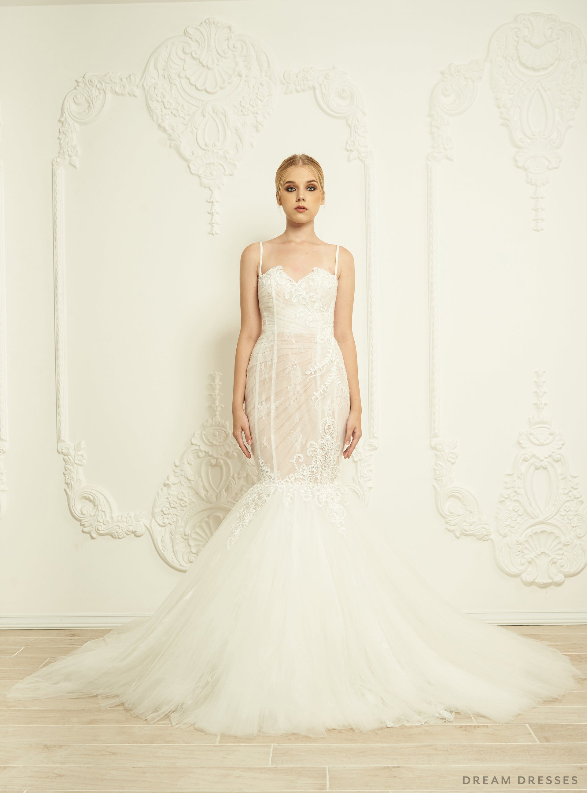 Lace Trumpet Wedding Dress (#Cierra) - Dream Dresses by P.M.N.