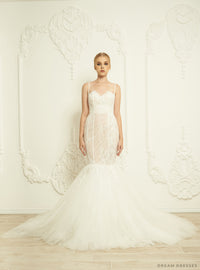Lace Trumpet Wedding Dress (#Cierra) - Dream Dresses by P.M.N.
