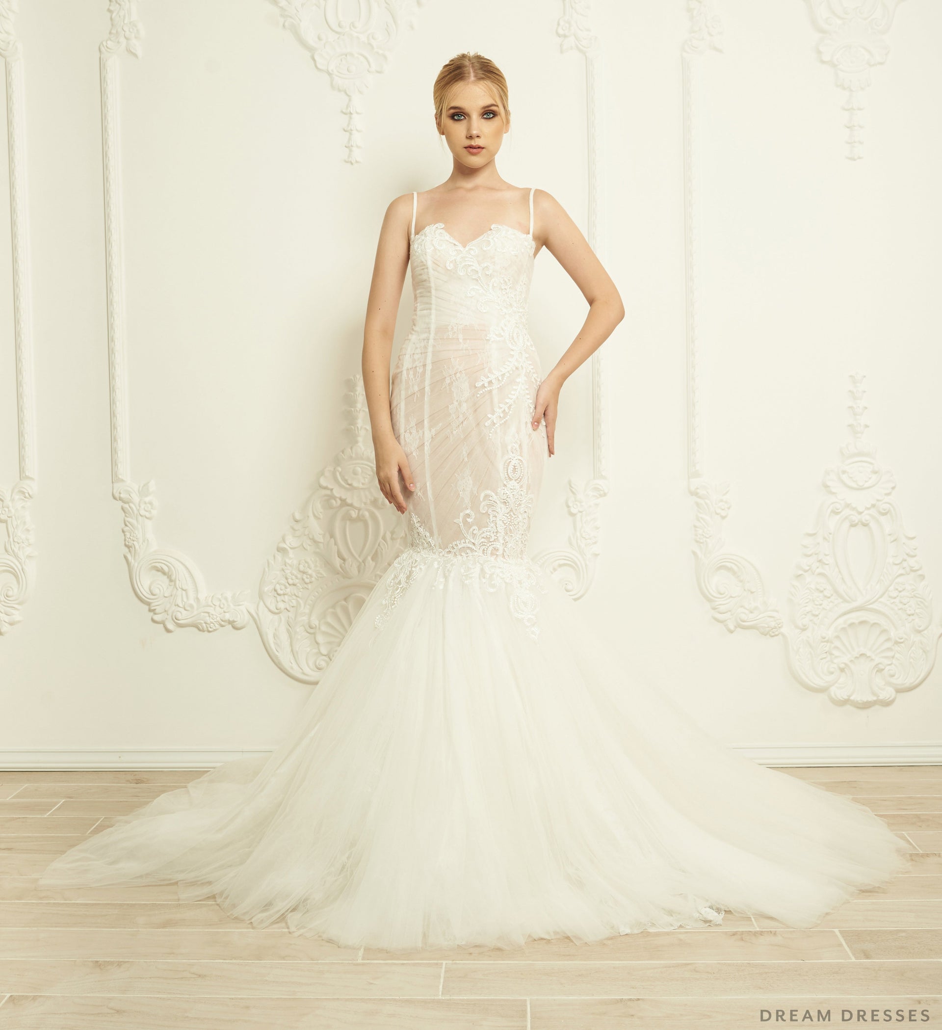 Lace Trumpet Wedding Dress (#Cierra) - Dream Dresses by P.M.N.