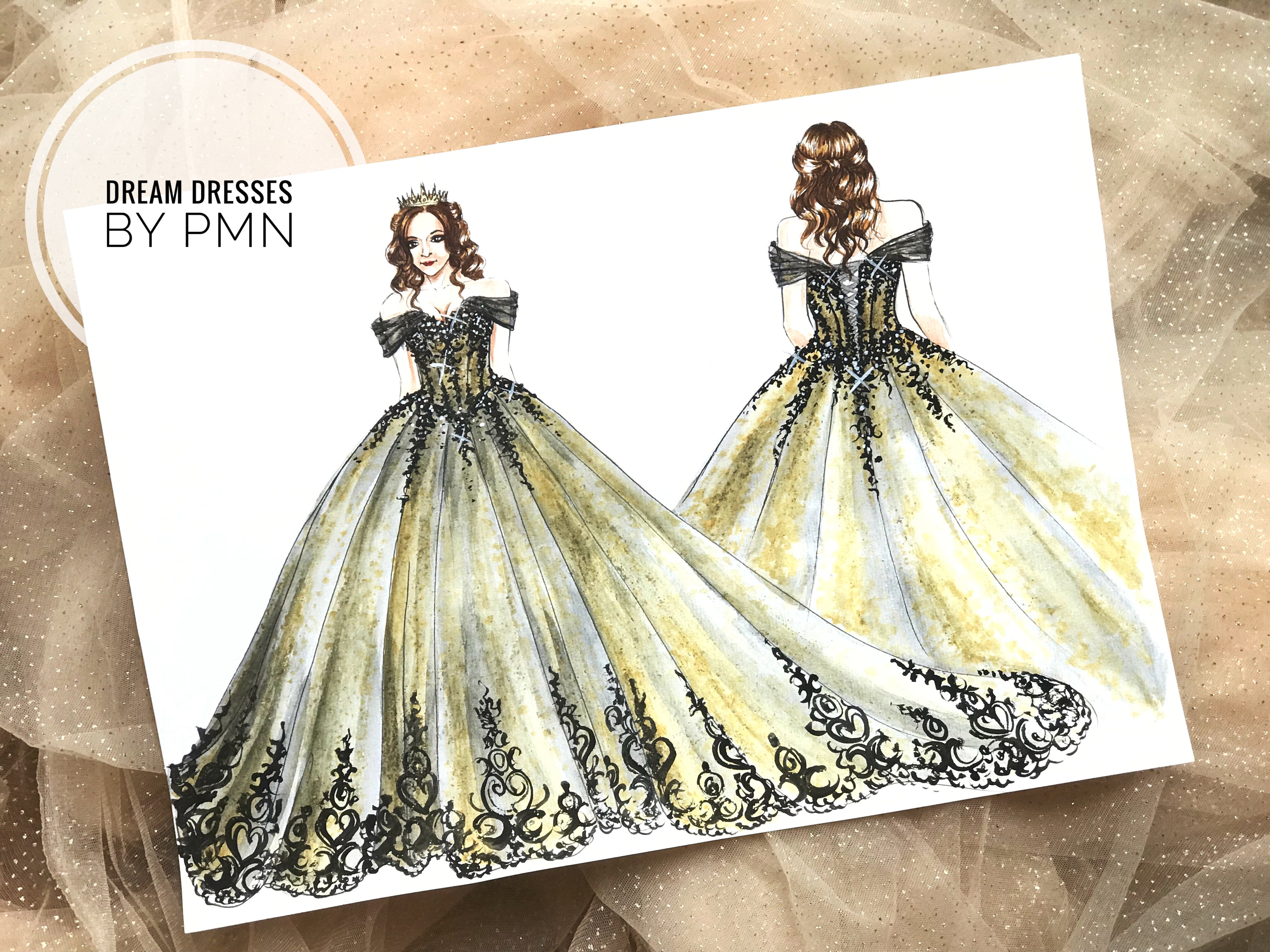 Custom Black Gown for Caitlin Fryer - Dream Dresses by P.M.N.