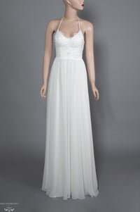 Lace and Chiffon Bohemian Wedding Dress (#Calida) - Dream Dresses by P.M.N.