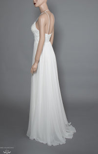 Lace and Chiffon Bohemian Wedding Dress (#Calida) - Dream Dresses by P.M.N.