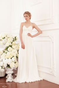 Lace and Chiffon Bohemian Wedding Dress (#Calida) - Dream Dresses by P.M.N.