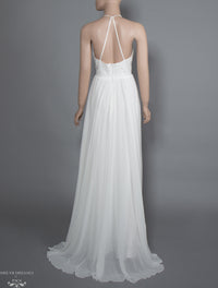 Lace and Chiffon Bohemian Wedding Dress (#Calida) - Dream Dresses by P.M.N.