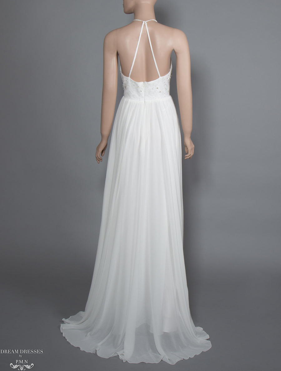 Lace and Chiffon Bohemian Wedding Dress (#Calida) - Dream Dresses by P.M.N.