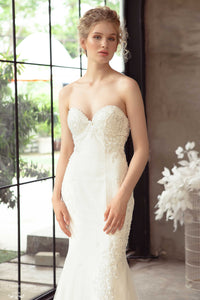 Lace Strapless Mermaid Wedding Dress (#Camille) - Dream Dresses by P.M.N.