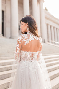 Lace Bridal Cape Sleeves (#CARINA) - Dream Dresses by P.M.N.