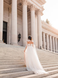 Lace Bridal Cape Sleeves (#CARINA) - Dream Dresses by P.M.N.
