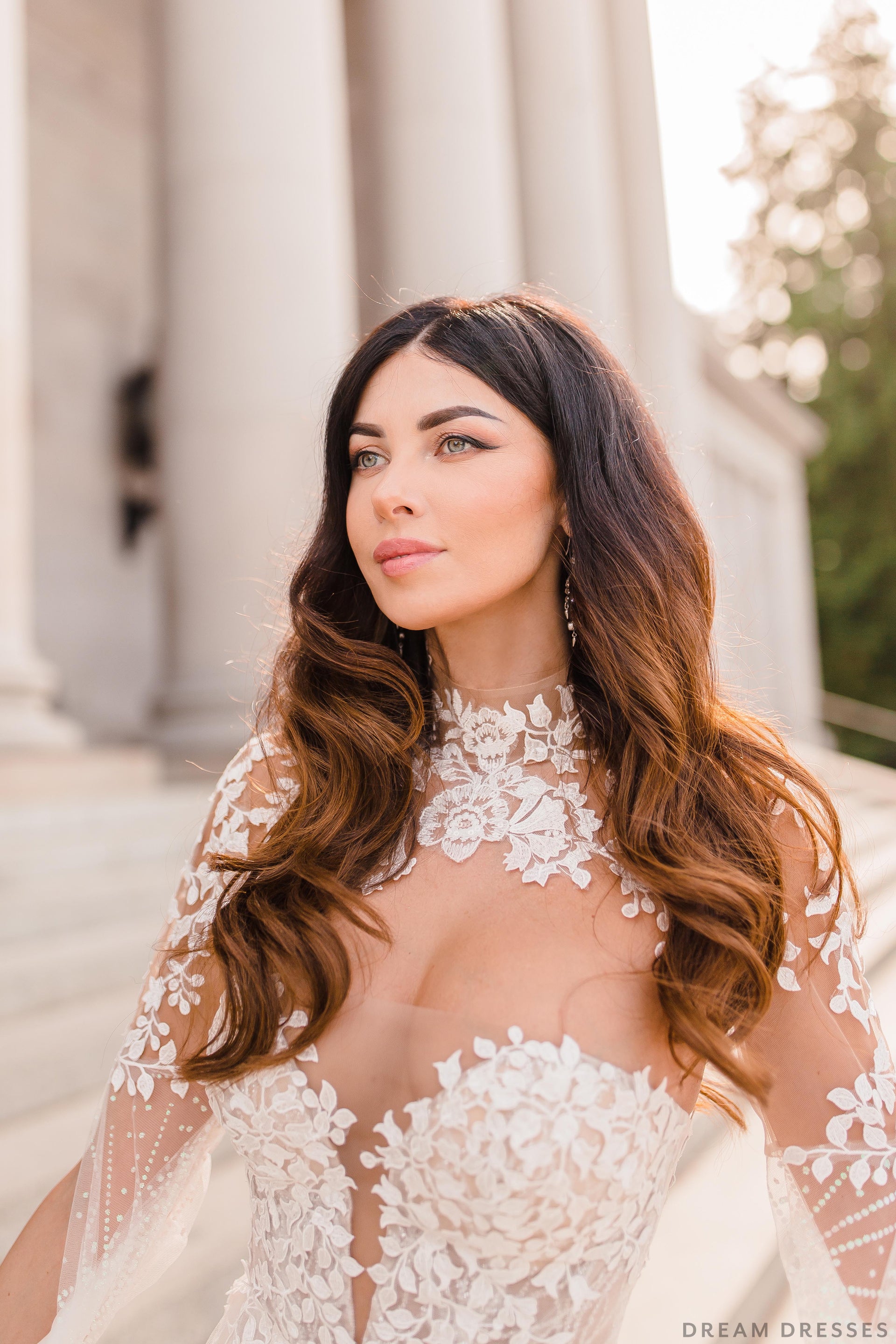 Lace Bridal Cape Sleeves (#CARINA) - Dream Dresses by P.M.N.