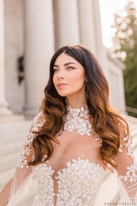 Lace Bridal Cape Sleeves (#CARINA) - Dream Dresses by P.M.N.